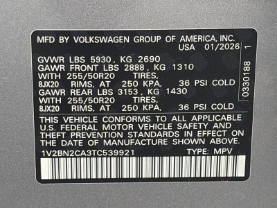 2026 Volkswagen Atlas 2.0T SEL 4MOTION