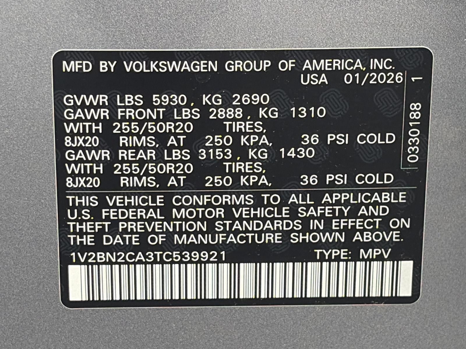 2026 Volkswagen Atlas 2.0T SEL 4MOTION