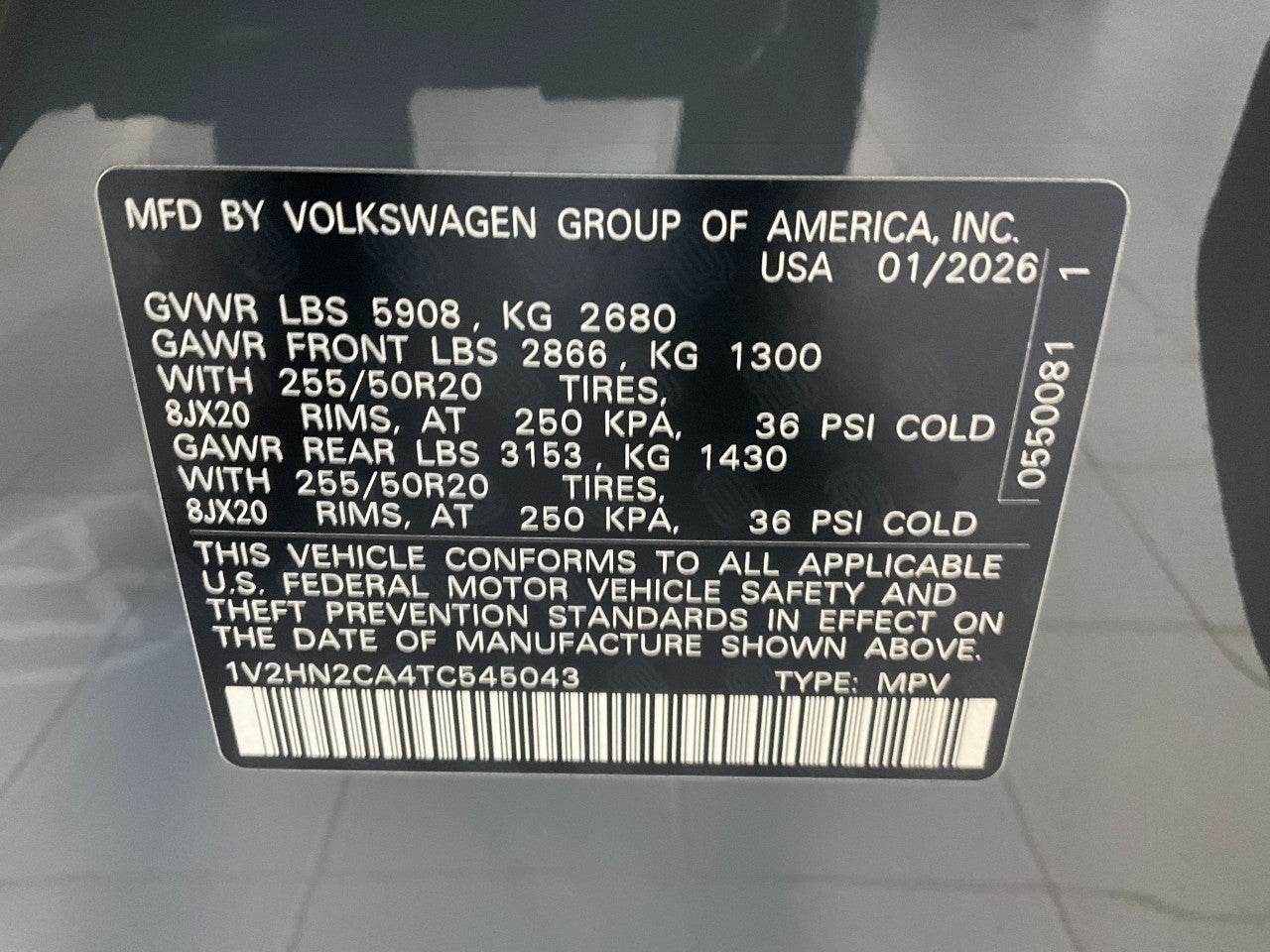 2026 Volkswagen Atlas 2.0T SE w/Technology 4MOTION