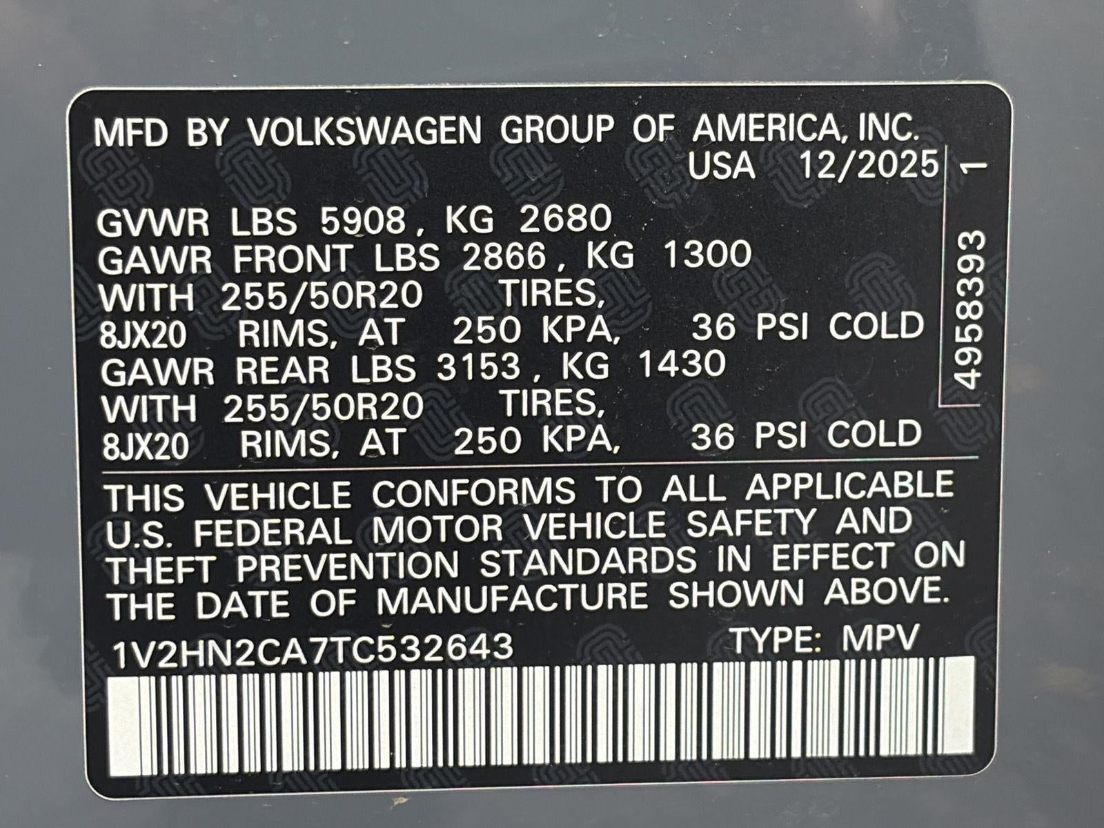 2026 Volkswagen Atlas 2.0T SE w/Technology 4MOTION