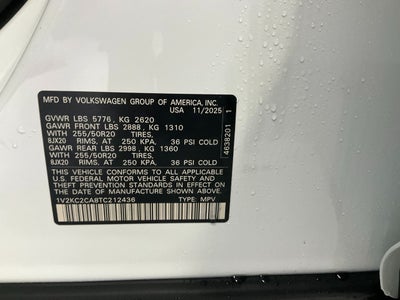 2026 Volkswagen Atlas Cross Sport 2.0T SE w/Technology 4MOTION