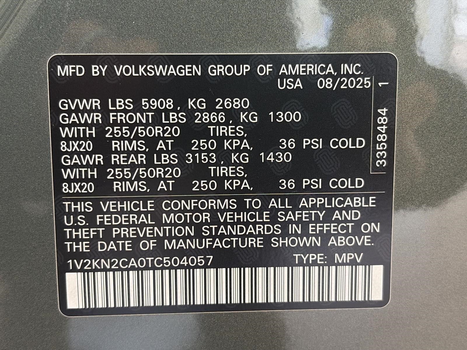 2026 Volkswagen Atlas 2.0T SE w/Technology 4MOTION