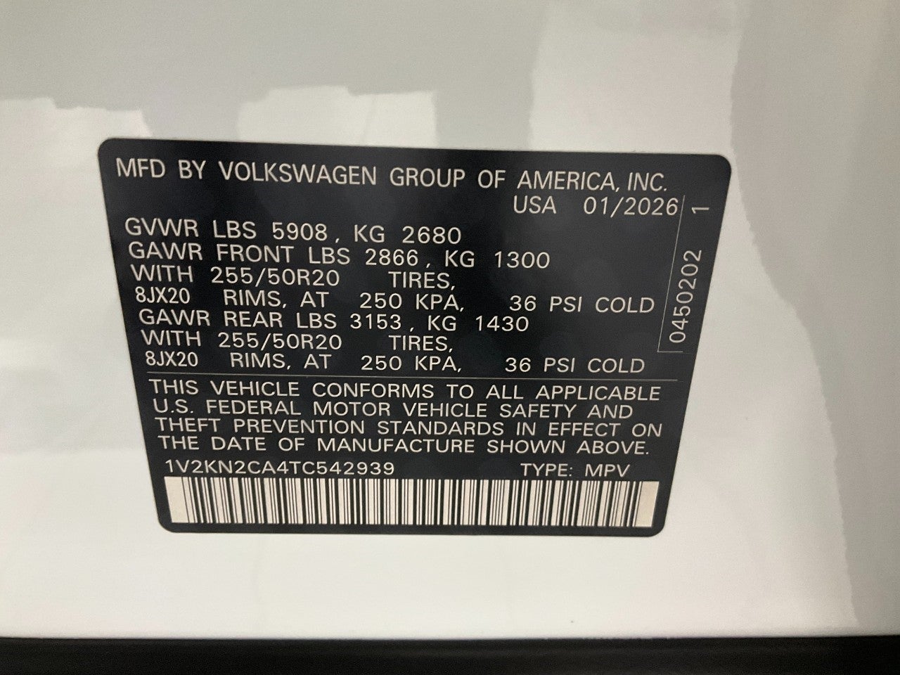 2026 Volkswagen Atlas 2.0T SE w/Technology 4MOTION