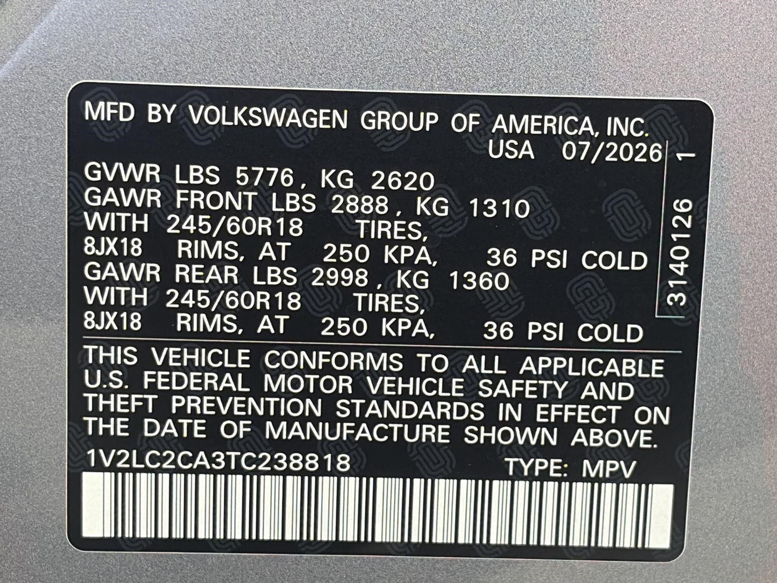2026 Volkswagen Atlas Cross Sport 2.0T SE 4MOTION