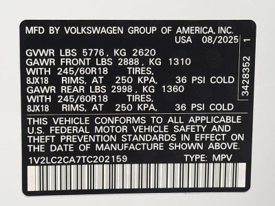 2026 Volkswagen Atlas Cross Sport 2.0T SE 4MOTION
