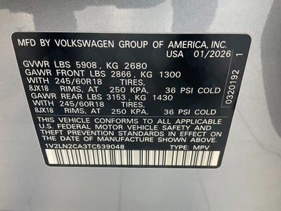 2026 Volkswagen Atlas 2.0T SE 4MOTION