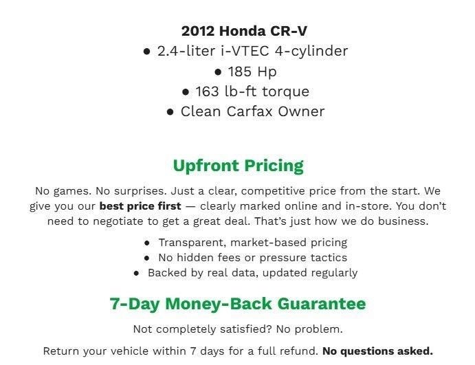 2012 Honda CR-V AWD 5dr EX-L